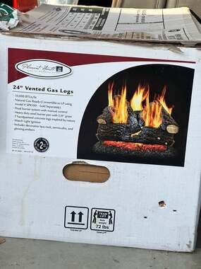 Vented Dual-Burner Natural Gas Fireplace Log Set